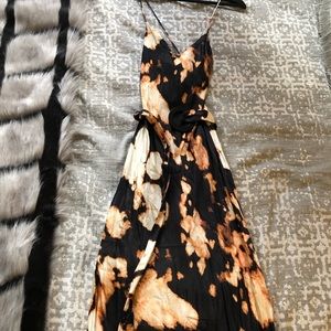 Topshop Tie Die Belted Slip Dress